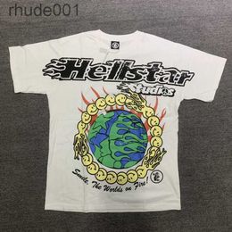 T-shirts Hellstar Studios Earth Print Trendy Hip-hop Short Sleeves Man Women t Shirts Unisex Cotton Tops Men Vintage T-shirts Summer Loose Tee Rock Outfits ZGTZ