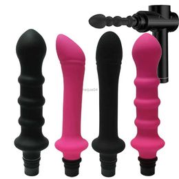 Vibrators Masturbator Fascia gun adapter accessory massage head to silicone dildo sex toy female vibrator penisL2403L2404