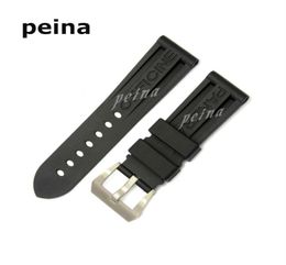 22mm 24mm MAN NEW Top Grade Black Diving Silicone Rubber Watch Band Strap FOR Panerai226E7588341