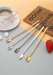 Spoons 5Pcs Cocktail Spoon Stainless Steel Stirring Long Handle Mixing Shaker Bar