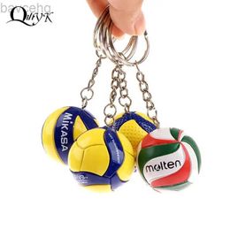 Keychains Lanyards Fashion PVC Volleyball Keychain Ornaments Business Volleyball Gifts Beach Ball Sport For Players Men Women Key Chain Gift d240417