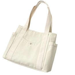 Large Capacity Canvas Tote Bags for Work Commuting Carrying Bag College Style Student Outfit Book Shoulder Bag 22387