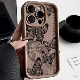 Cell Phone Cases For phone Case Fashion Retro Butterfly Case For phone 14 Pro Max 15 11 12 13 Pro XR XS X 7 8 Plus SE Silicone Shockproof Cover