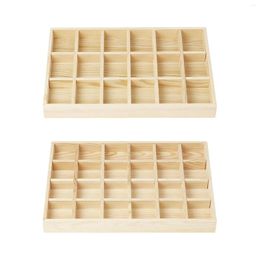 Jewelry Pouches Tray Box Wooden Decor Earrings For Women Girls Ladies Display Case Dressing Room Dorm Dresser Showcase Store