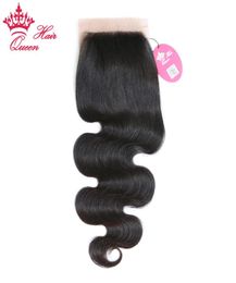 Queen Hair Products Free Part Body Wave Silk Base Closure 100% Brazilian Human Hair5390532