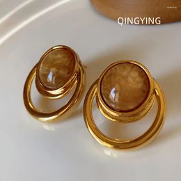Dangle Earrings European And American Style Fashion Trend Simple Retro Round Metal Multi-Layer Earring Girl