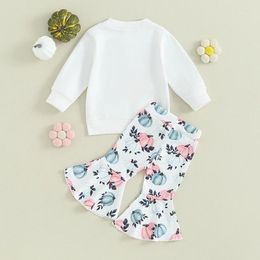 Clothing Sets 0-4T Baby Girl Thanksgiving Costume Long Sleeve Letter Print Sweatshirt Tops Pumpkin Flare Pants