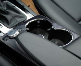 Car Styling Carbon fiber Center Console Handrest Water Cup Holder Cover Sticker Trim for Mercedes Benz GLK X204 Auto Accessories9775947