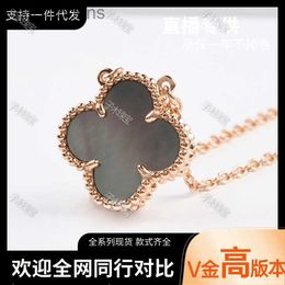 Luxury Top Grade Vancelfe Brand Designer Necklace Silver Clover Necklace Womens 18k Rose Gold Lock Bone Chain Agate High Quality Jeweliry Gift