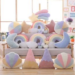 Creative Star Moon Rainbow Auspicious Cloud Shaped Home Plush Toy Decoration Throw Pillow for Kids