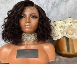 Bob Lace Front Human Hair Wigs With Baby Hair Pre Plucked Brazilian Remy Hair Full End Wave Short Bob Wig For Black Women4656302