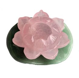 Natural Carved Rose Quartz Gemstone Lotus Flower tigerite Lotus Flower Obsidian Lotus Flower Can also do Crystal Ball Stand8881330