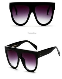 New Sunglasses Women Flat Top Oversize Shield Shape Glasses Brand Design Vintage Sun glasses UV400 Female Rivet Shades K09547041
