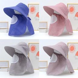 Wide Brim Hats Face And Neck Sunhat Fashion UV Protection Hat Protective Cover Women Female