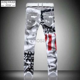Men's Jeans Men 2023 Loose Straight New Fashion Hip Hop Youth Street Denim Pants Trend Ripped Cargo Casual Male Streetwear d240417