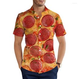 Men's Casual Shirts For Men 3d Printed Funny Food Fashion Hawaiian Shirt Short Sleeve Tops Outdoor Street Clothing Apparel Adults