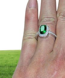 Big Promotion 3ct Real 925 Silver Ring Element Diamond Emerald Gemstone Rings For Women Whole Wedding Engagement Jewelry 8361771