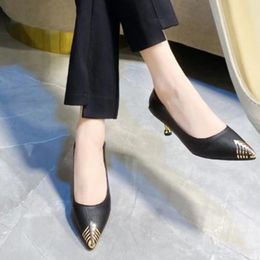 Casual Shoes Women's Pointed Toe Shallow Heeled Summer Sexy Thin Heel For Women Party Dress Office Ladies Stilettos Female Pumps