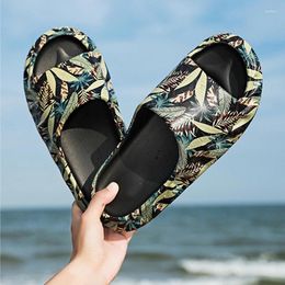 Slippers Thick For Men 2024 Summer Household Anti-skid Sandals Home Men's Flip Flops Shoes Casual Leather Palms Man