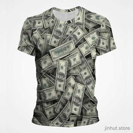 Men's T-Shirts New 3D Print T-shirt USD U.S. Dollar Rills Money T Shirt Men Women Summer Fashion Short Sleeve Tee Harajuku Cool Casual Clothes