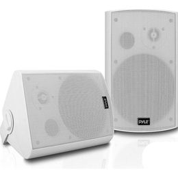 Pyle PDWR61BTWT Outdoor Wall-Mount Patio Stereo Speaker - Waterproof Bluetooth Wireless, No Amplifier Needed, Portable Electric Theatre Sound Surround System for