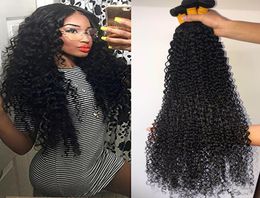 28 30 40 Inches Deep Wave Bundles With Closure Brazilian Curly 100 Human Hair Water Wave 3 4 Bundles Weave And Lace Closure9090002