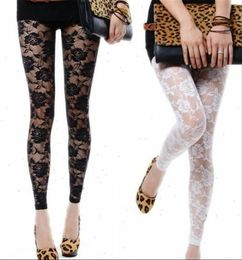 Womens Legging Sexy Women Lady Rose Lace Leggings Female Thin Hollow Transparent High Waist Slim Fit Korean Style Clothes2663532