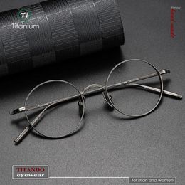 Sunglasses Frames Japanese Style Matsuda Same Design M3087 Vintage Round Frame Engraved Pattern Pure Titanium For Men And Women Optical