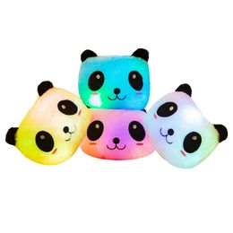 Yeni Renkli Radyant Panda Yastığı Peluş Oyuncak Dev Panda Bebek Gece Glow Yastığı Sevgililer Günü Hediye Toptan