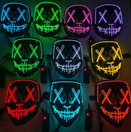 Halloween Mask LED Leuchten lustige Masken Das Säuberungswahljahr tolle Festival Cosplay Kostümversorgung Party Maske RRA43318632304