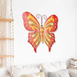 Decorative Figurines Iron Butterfly Wall Hanging Decoration Artificial Insect Pendant Art Wind Chimes Part Aesthetic Fairy Garden Nursery