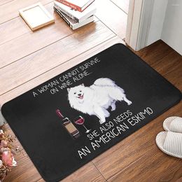 Bath Mats Old English Sheepdog And Wine Foot Mat Kitchen Shower Room Kawaii Dog Quick-Drying Bathroom Carpet Anti Slip Toilet Pad