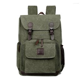 Backpack Canvas For Men 2024 Outdoor Waterproof Camping Rucksack Youth Hiking Back Pack Student School Bags Army Green Male