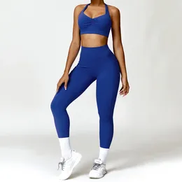 Active Sets Yoga Clothing Athletic Wear Women High Waist Leggings And Bra Shorts Pants Gym Set Tracksuit Fitness Workout Outfits
