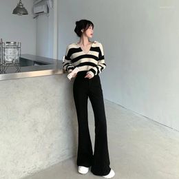 Women's Two Piece Pants Sweater Wide Leg Set 2024 Spring/Summer Fashion And Temperament Two-Piece Trend