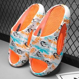 Slippers Male Summer Korean Flip-flops Graffiti Lightweight