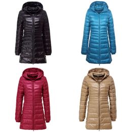 Pack LL It Long Jackets Yoga Thin Down Jacket Hooded Puffer Coat Solid Color Sports Winter Outwear