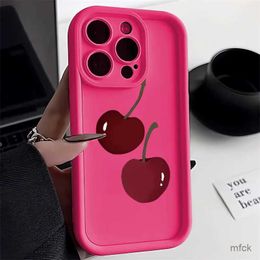 Cell Phone Cases Cute Cherry Phone Case For phone 11 Case Funda phone 15 14 13 12 Pro Max X XS XR 7 8 Plus SE 2020 Soft Matte Candy Color Cover