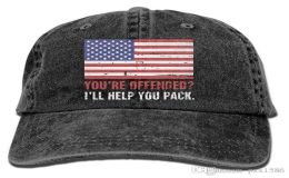 Caps Ball Caps pzx Baseball Cap for Men Women You039re Offended I039ll Help You Pack Unisex Cotton Adjustable Denim Cap Hat Multicolor