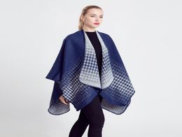 Autumn winter 2020 thousand bird lattice gradient women039s herringbone Colour matching shawl contrast scarf3261589