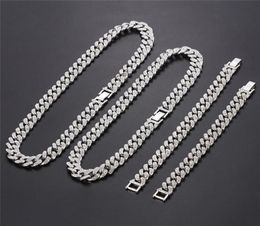 Silver Colour Miami Curb Cuban Chain Necklaces Men Women Hip Hop Jewellery Bling Rapper Unisex Grunge Chokers6494534
