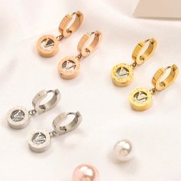 Stud Stud 2024Fashion Designer Jewellery Earrings Ear Stud Gold Plated Stainless Steel Earring Brand Letter Steel seal Diamond Earrings F