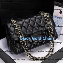 Top Tier Quality Luxury Designer Rectangle Bag 25CM Real Leather Caviar Lambskin Classic Black Purse Quilted Flap Handbag Shoulder Gold Bag Wallet chanells wallet