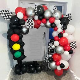 Party Decoration Red Black Yellow Balloons Arch Race Car Birthday Balloon Garland Kit For Racing Baby Shower Decorations