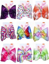 8 inch Jojo Siwa Bows With Clip hair accessories for girls JOJO Hair Bows 11 Colors Large Rainbow Hair Bow DHL SS1204867366