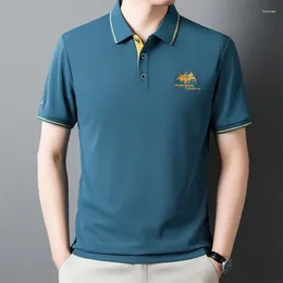 Men's Polos 6 Colors!2024 Summer Embroidered Polo Shirt Breathable High Quality Casual Fashion Short Sleeved T-shirt