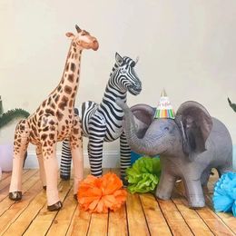 Giant Large Inflatable Animal Balloons Giraffe Zebra Simulation Elephant Cow Kids Jungle Safari Birthday Party Scene Decoration 240407