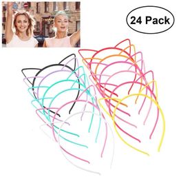 24pcs Cat Ears Headband Hair Hoop For Kids Baby Birthday Party Head Band Hairbands Hair Accessories 240417