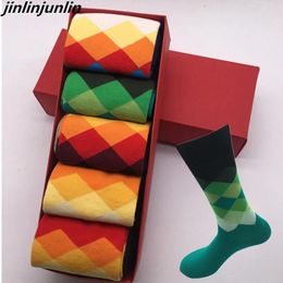 Men's Socks Cotton Casual High Quality For Girls Colourful Clothes (5 Pairs Per Lot) No Gift Boxes