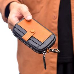 Wallets AETOO Leather Colour Card Bag Men's Large Capacity Multi-card Sleeve Coin Wallet Multi-function Bank Storage